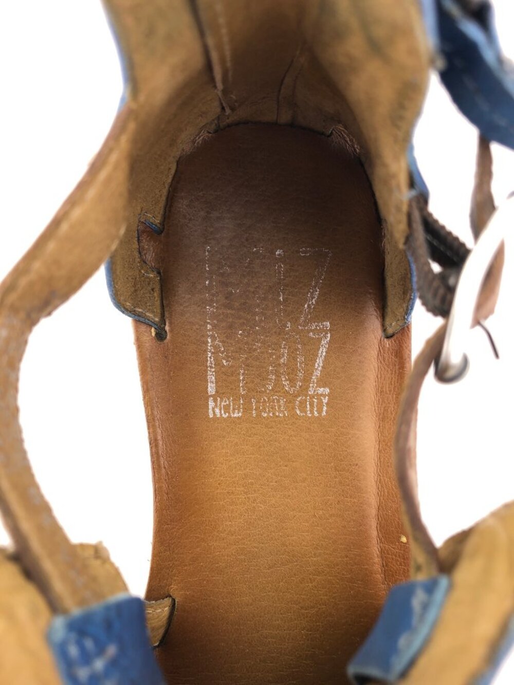 Miz Mooz Fiona Blue Leather Sandals - Picture 9 of 14